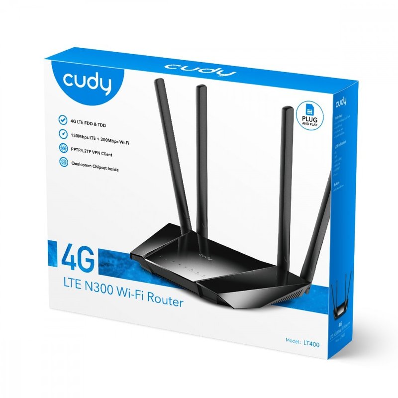 Cudy 4G LTE N300 Wi-Fi Router – LT400